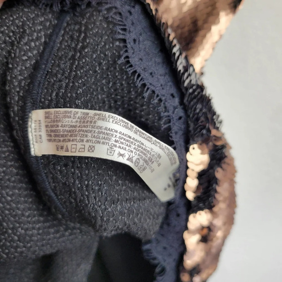 NWT FREE PEOPLE Seeing Double sequin Slip Dress in Black Size Small - Picture 4 of 9